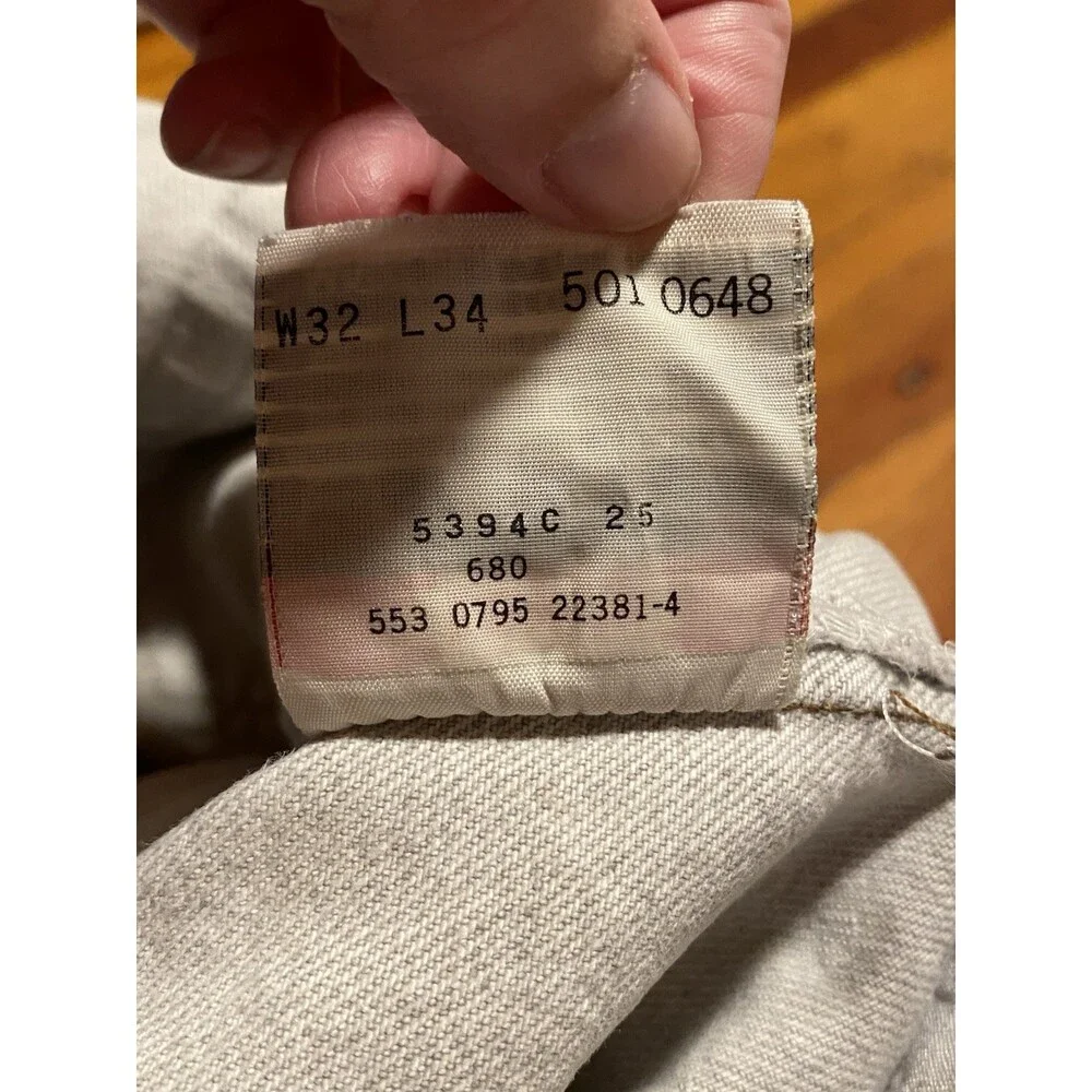 Rare Vintage Levi's 501 Jeans 32x34 Upside Down Tab Button Fly Made In USA Texas